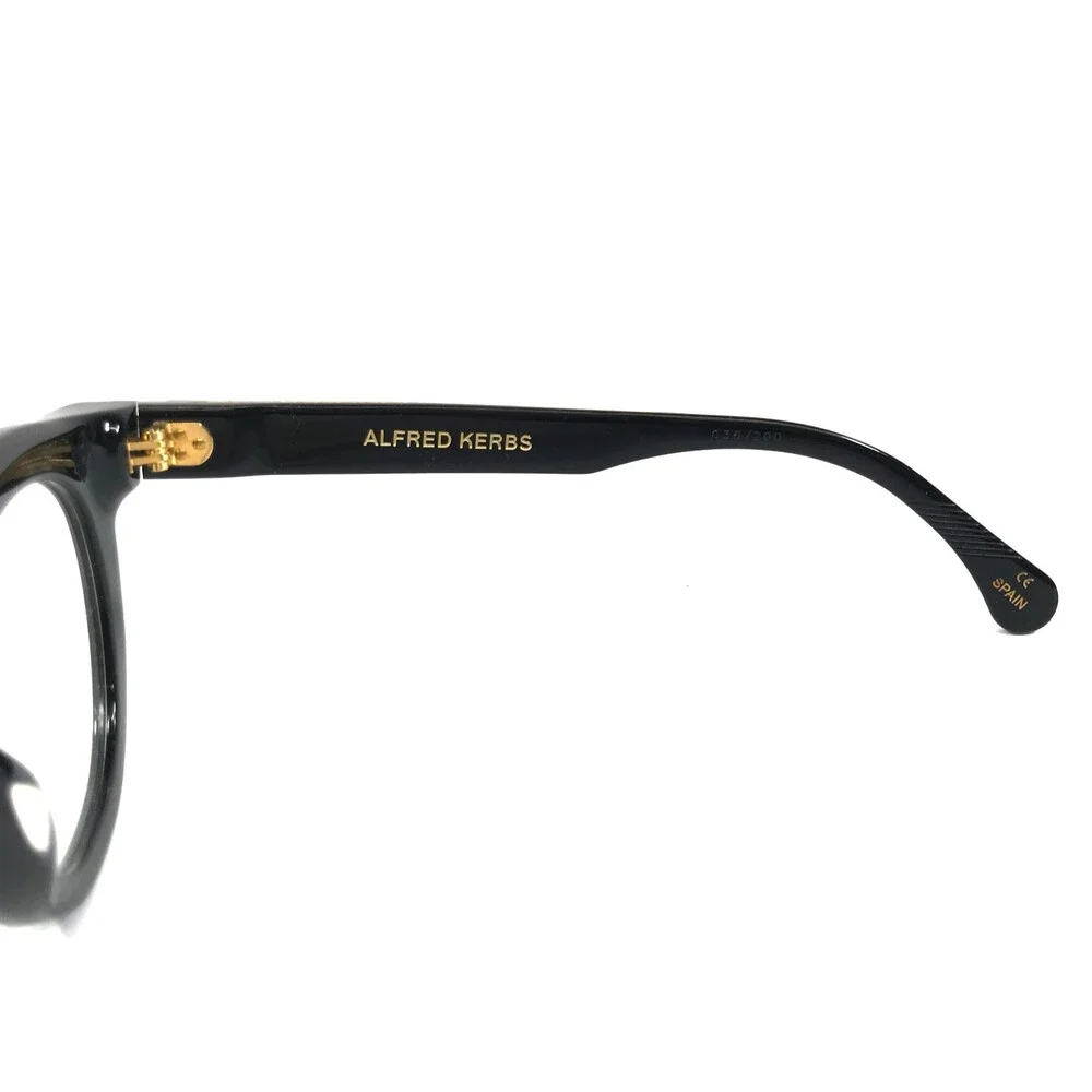 Alfred Kerbs Eyeglasses Frames RICHARD BK Shiny Black Gold Round 48-25-140